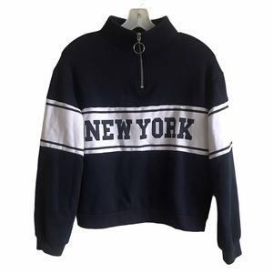 Divided by H&M Womens Quarter Zip Graphic Pullover